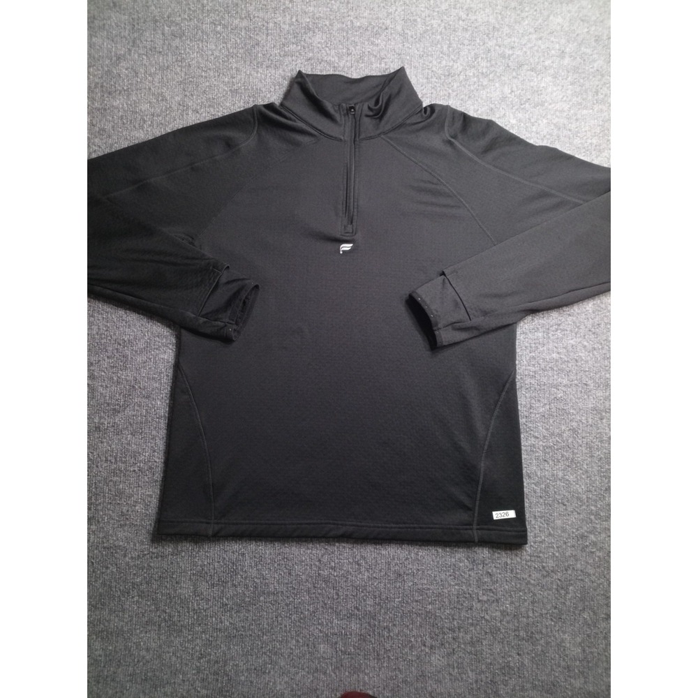 Fabletics Mens Large Black 1/4 Zip Pullover Performance Athletic Stretch Top